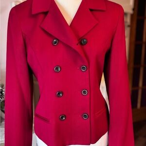 Gianni Sport Red Wool Double Breasted Blazer Jacket